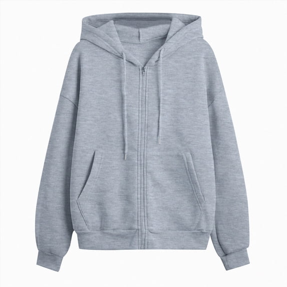 merlath 2026 Zip Up Hoodies for Women Fall Winter Casual Sweatshirts Zipper Oversized Lightweight Cute Jackets with Pockets Size S