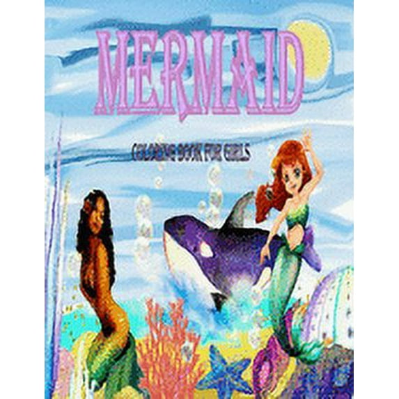 mermaid coloring book for girls: 43 Cute, Adorable and various unique design of coloring book perfectly + 43 doted pages ( Behind each design ) (Paperback)