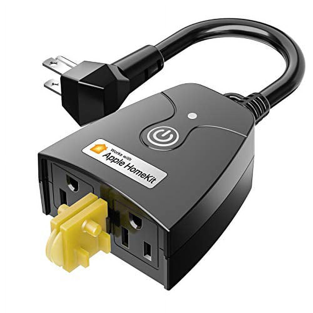 meross Outdoor Smart Plug Compatible with Apple HomeKit, Siri, Alexa, Google Assistant and SmartThings, Waterproof WiFi Outdoor Outlet, Remote & Voice Control, Timer, FCC and ETL Certified