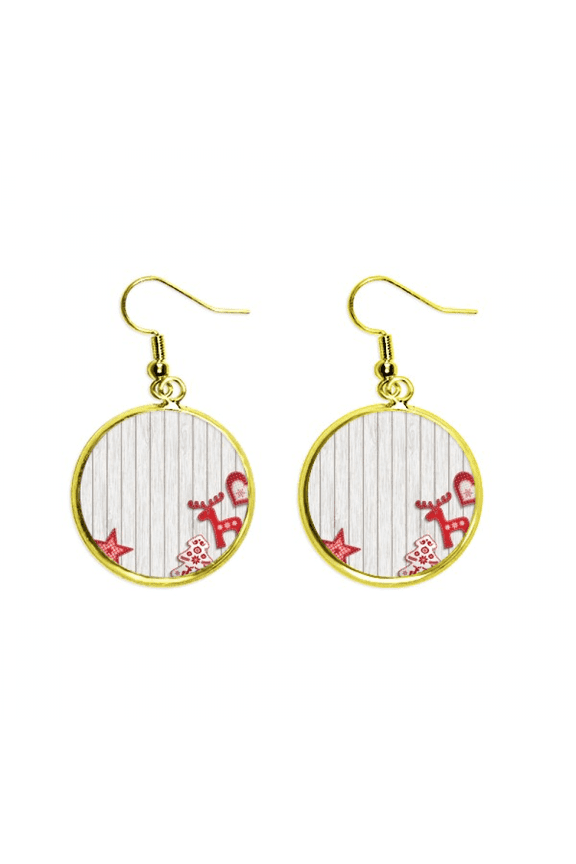 merry mas red moose star earring dangle en drop earring jewelry woman