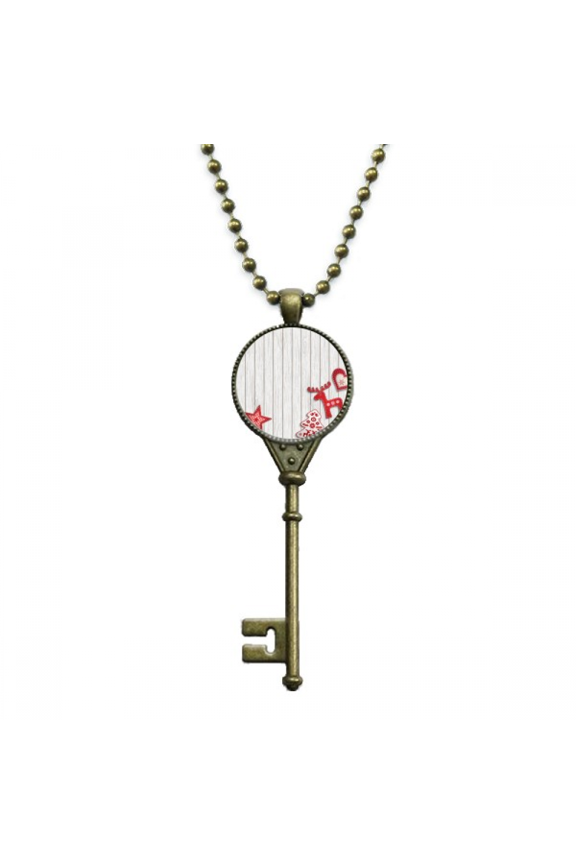 merry mas red moose star key necklace pendant tray embellished chain