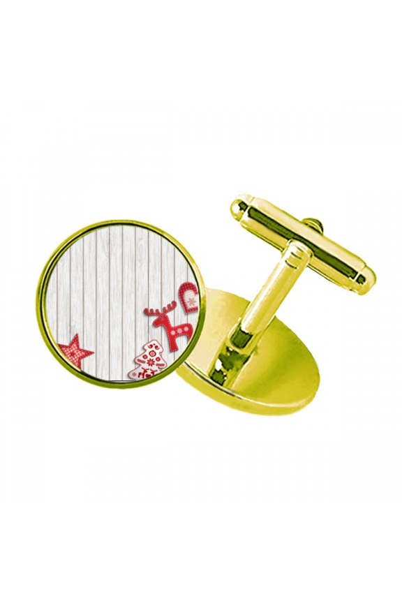 merry mas red moose star studded business metal cufflinks en