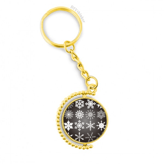merry mas snowflake illustration metal connector key chain  accessory en keyholder