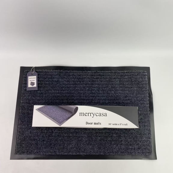 merrycasa Door mats,Front Door Mat Welcome Mats 1-Pack - Entryway Mats for Shoe Scraper, Ideal for Inside Outside Home High Traffic Area, Steel Gray 30 Inch x 17 Inch