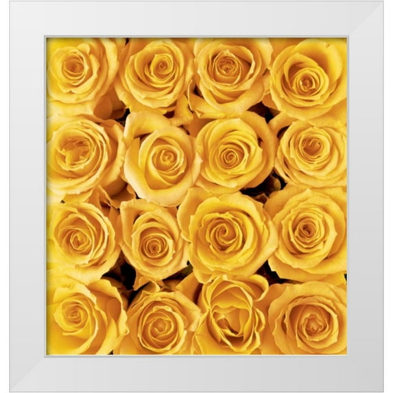 met Bloemen, Creatief 15x16 White Modern Wood Framed Museum Art Print Titled - Yellow rose creation