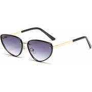 metal cat eye sunglasses women men cateye punk sunglasses female black glasses UV400