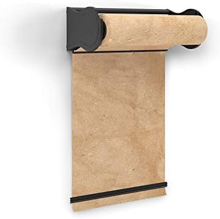 metal wall mounted paper roll holder & dispenser with cutter bar, black