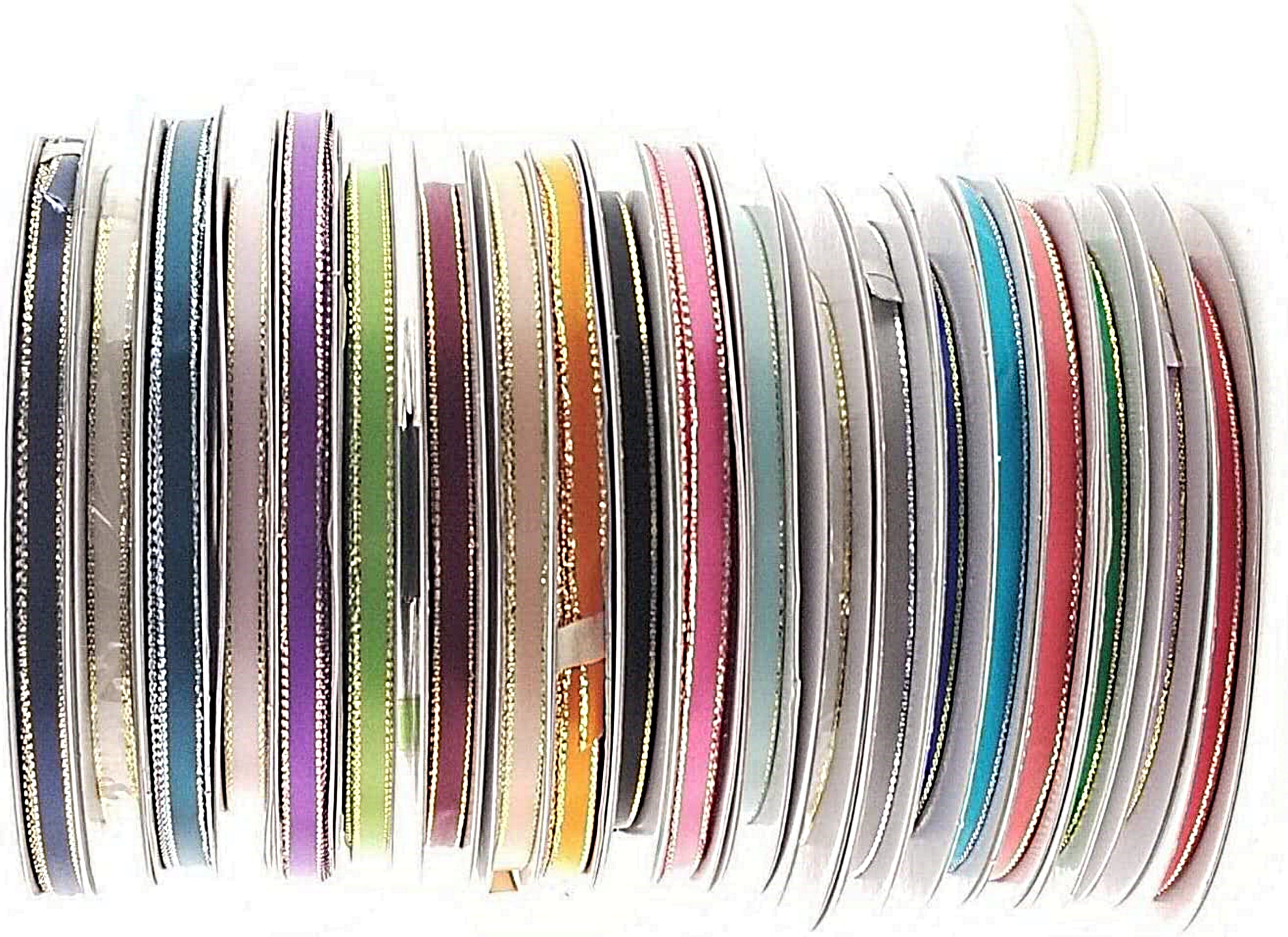 metallic gold edge double face satin ribbon 1/4 inch wide 25 yard bolt ...
