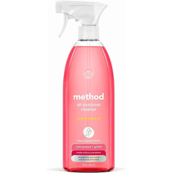method All-Purpose Cleaner Spray, Pink Grapefruit - Cuts Grease & Grime on Counters, Glass, Sealed Wood & Floors, for Kitchen & Bathroom, 28 fl oz