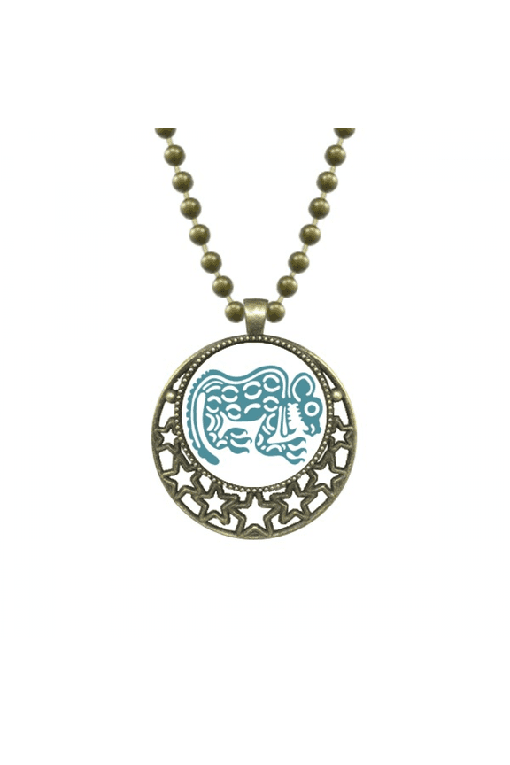 mexico totems mexican animal ancient civilization pendant star necklmoon chain jewelry