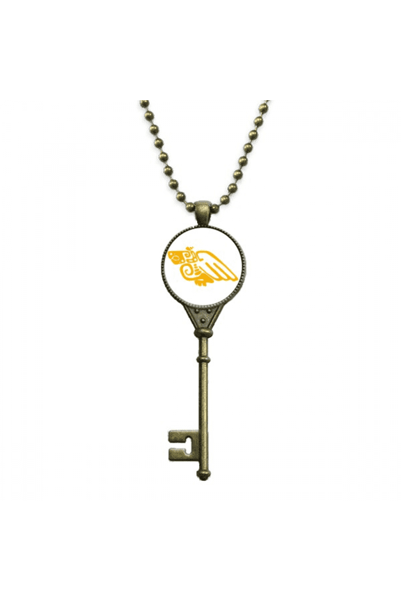 mexico totems mexican eagle ancient civilization key necklace pendant tray embellished chain