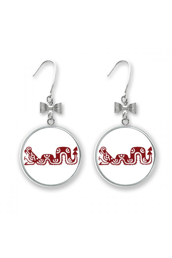 mexico totems mexican snake ancient civilization bow earrings drop stud pierced hook