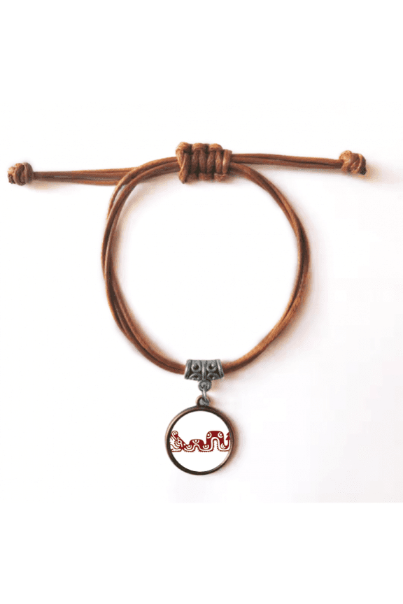 mexico totems mexican snake ancient civilization bracelet leather hide wristband brown jewelry