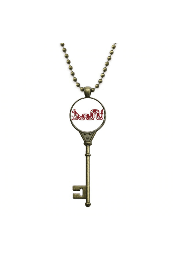 mexico totems mexican snake ancient civilization key necklace pendant tray embellished chain