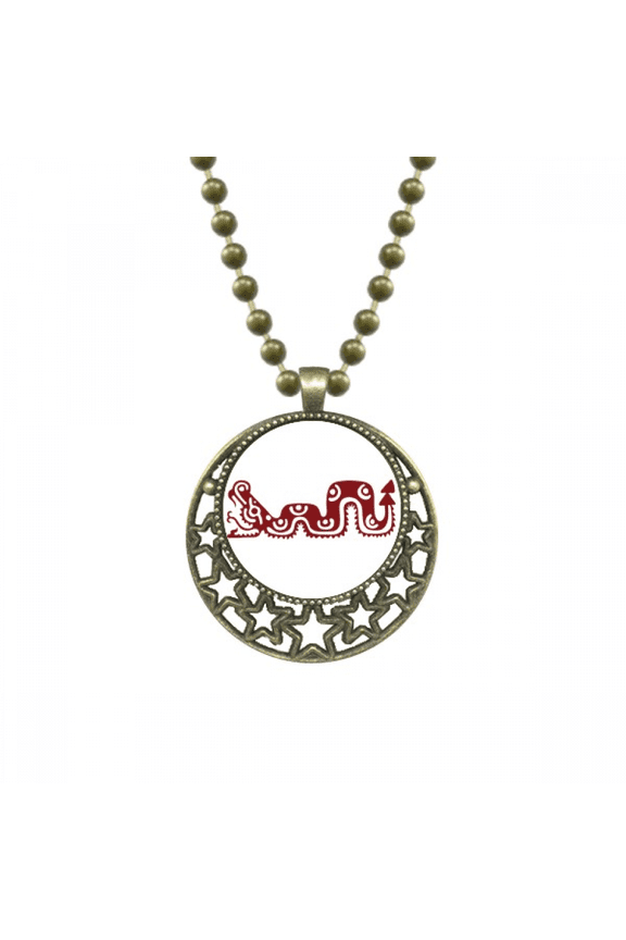 mexico totems mexican snake ancient civilization pendant star necklmoon chain jewelry