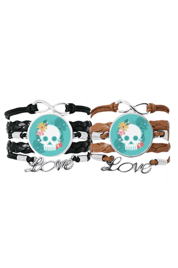 mexico undead l illustrations bracelet hand strap leather wristband double set