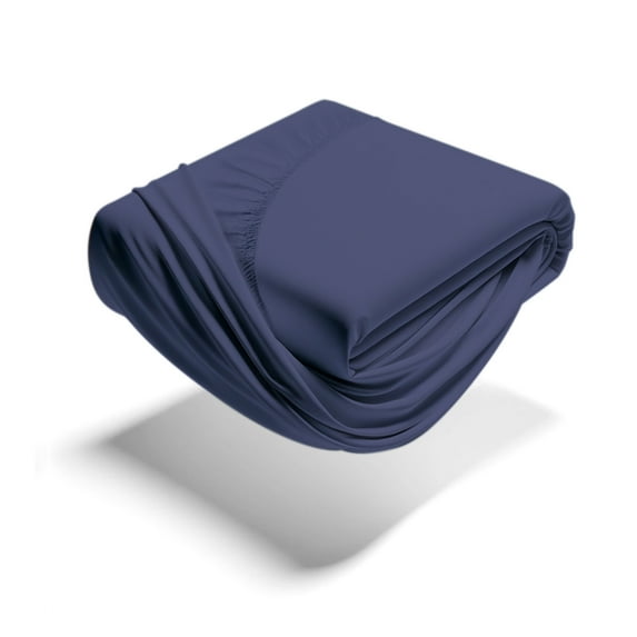Mezzati Brushed Microfiber Fitted Sheet - Ultra Soft and Lightweight for Ultimate Sleep Comfort, Wrinkle Free and Color Fade Resistant (Blue, Queen)