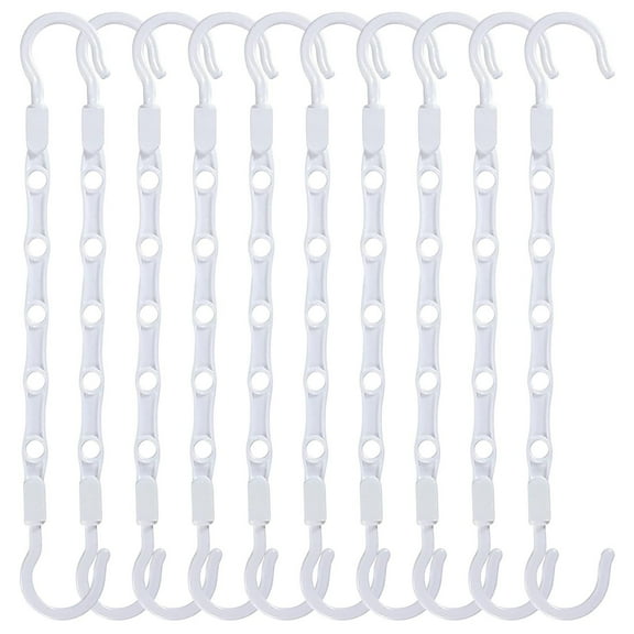 mfyjkho 10-Pack Multi-Hook Rotating Clothes Hangers, Space Saving Foldable Storage Organizer for Closet, Dormitory Use, 5-Slot Design, 9.44X3.39X1.96Inch
