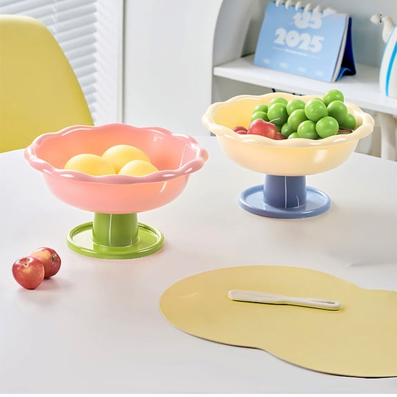 mfyjkho Draining Fruit Basket, High-Legged Plastic Tray, Detachable Base for Fruits and Snacks, Living Room Coffee Table Decor, 10.2 X 10.2 X 5.5 Inches