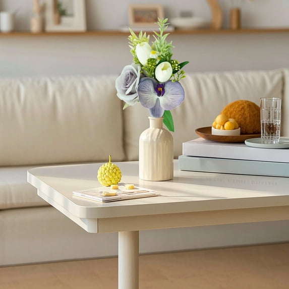 mfyjkho Large Artificial Rose Flower Bouquet, Realistic Silk Fake Flower for Dining Table Decoration, Plastic Stem, 12.99 Inches Tall, 1 Piece