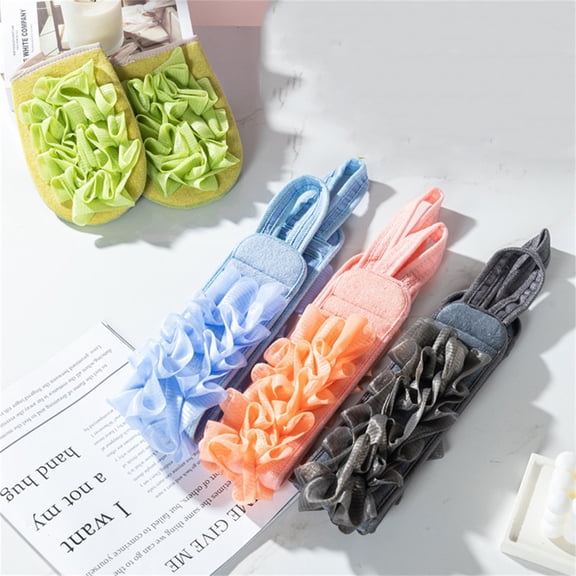 mfyjkho Long Back Scrubber with Foaming Bath Ball, Exfoliating Towel for Body, Hands, and Elbows, Soft and Breathable Polyester, 1 Count