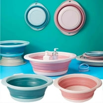 mfyjkho Plastic Folding Basin with Handles, Portable Collapsible Washbasin for Laundry, Camping, and Household Use, 28 X 22 X 11 Inches, 1 Pack