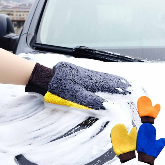 mfyjkho Polyester Car Washing Gloves with Elastic Fit for Safe Paint Protection and Waxing, 8.26X6.29 Inches, 1 Piece