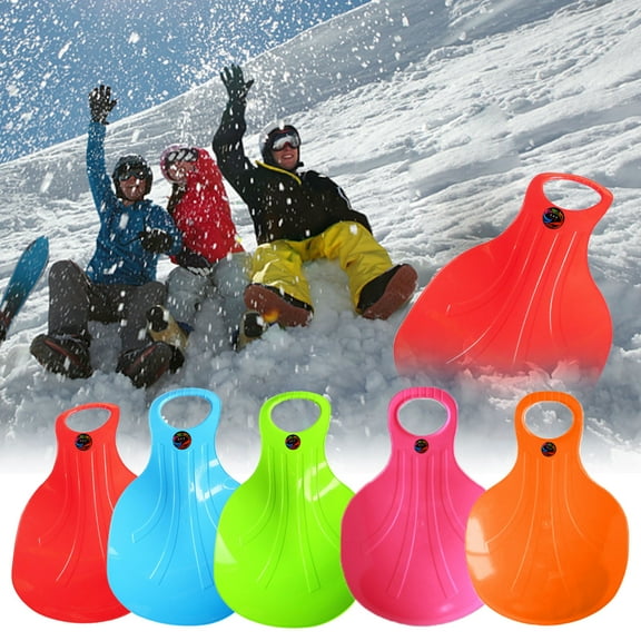 mfyjkho Portable Abs Plastic Skiing Board with Big Handle for Snow, Grass, and Sand Boarding, 51×35×3Cm, 1 Pack