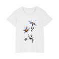 thumbnail image 1 of mgdxox Girl Summer Short Sleeve Crew Neck Floral Print Loose T-Shirt Daisy Graphic Tee Shirt Tops White 4 Years, 1 of 5