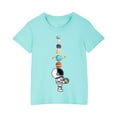 thumbnail image 1 of mgdxox Kids Short Sleeve T-Shirt Cotton Loose Fit Crewneck Tee Top Astronaut Space Solar System Planets Graphic Printed T-Shirt for Boys Girls Blue 5 Years, 1 of 5