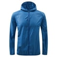 thumbnail image 1 of mgdxox Women's Lightweight Windbreaker Jacket Zipper Up Hooded Outdoor Running Quick Dry Breathable Sport Coat with Pockets Blue L, 1 of 7