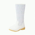 thumbnail image 1 of mgoYE 11winter Boot Girls Girls Cowgirl Boots Square Toe Boys Cowgirl Boots for Girls|White 1.5, 1 of 9
