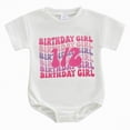 thumbnail image 1 of mgoYE 12-18 Month Boy Clothes Half/1st Birthday Outfit Baby Boy Girl Birthday Bubble Romper Cute Embroidered Tshirt Bodysuit Short Sleeve Jumpsuit(Pink,3-6 Months), 1 of 7