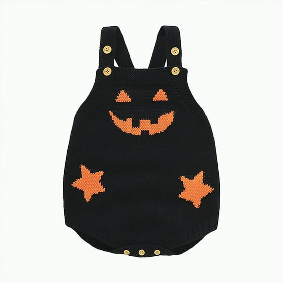 mgoYE 18 Month Boy Clothes Cute Baby Boy Girl Romper Onesie Toddler Halloween Jumpsuit Outfit Clothes|Black 6-9 Months