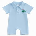 thumbnail image 1 of mgoYE 18 Month Boy Clothes Newborn Baby Boy Golf Outfit Short Sleeve Lapel Romper Jumpsuit One Piece Outfit Spring Summer Clothes(Light Blue,6-12 Months), 1 of 7