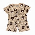 thumbnail image 1 of mgoYE 18 Months Girl Clothes Summer Toddler Baby Boy Summer Beach Outfits Short Sleeve T-Shirt + Swim Shorts Set 2Pcs Children's Day Gift|Brown 9-18 Months, 1 of 4