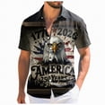 thumbnail image 1 of mgoYE 250th Anniversary Gifts Patriotic Button Shirt for Men 4th of July T Button Shirt American Flag Graphic Tees Tops Short Sleeve Fourth of July Outfits(Dark Gray,L), 1 of 6