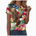 thumbnail image 1 of mgoYE 250th Anniversary Shirt Women Patriotic T-Shirts 3D Graphic Printed Novelty Fashion Tee Short Sleeve Shirt Women Tops Blue L, 1 of 8