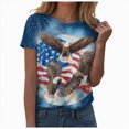 thumbnail image 1 of mgoYE 250th Anniversary Shirt Women Patriotic T-Shirts 3D Graphic Printed Novelty Fashion Tee Short Sleeve Shirt Women Tops Dark Blue S, 1 of 8