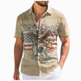 thumbnail image 1 of mgoYE 250th Anniversary USA Button Shirt Men Men USA Patriotic T Button Shirt 250th Anniversary USA Tshirt 4th of July Button Shirt American Flag Tee Tops(Khaki,4XL), 1 of 6