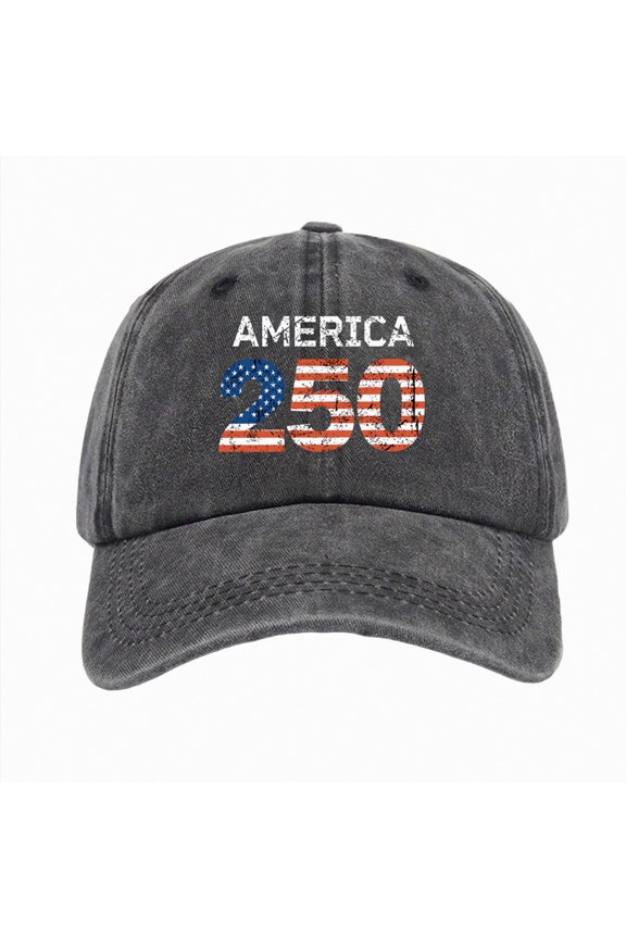 250th Anniversary USA Cap Adjustable American Anniversary 250th Independence Day Cap Men's Women's Fashion Casual Printed Hat USA Flag 4th of July Cap(Black,A)