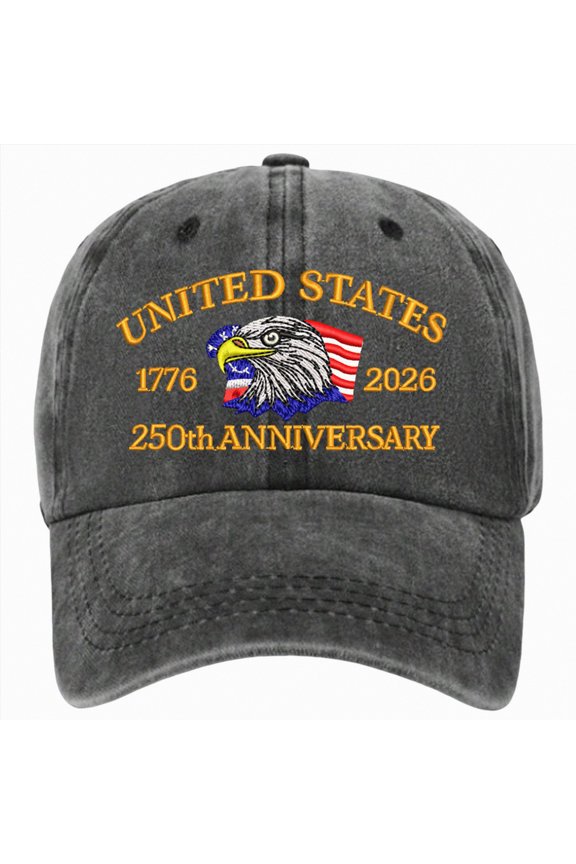 250th Anniversary USA Hat for Men Men Women American Flag 250th Anniversary Commemorative Cap, Casual Fit Daily Hat(Black,One Size)
