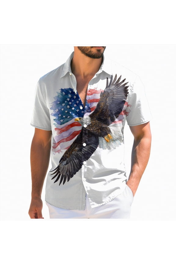 250th Anniversary USA T-Shirt Men's American 250th Anniversary Printed Casual Sweatshirt 250 Years 1776–2026 Patriotic Button Shirt(White,6XL)