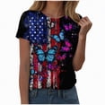 thumbnail image 1 of mgoYE 2XL T-Shirt for Women 250th Anniversary USA Shirt Women American Flag Shirts USA Flag Stars Stripes Graphic Blouse Patriotic Shirt 4th of July T Shirt Summer Tops Tee|Black XL, 1 of 7