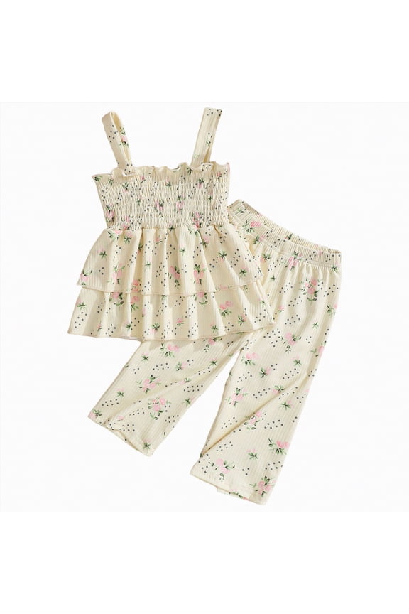 3 Months Baby Girl Clothes Toddler Girls Spring Outfit Peter Pan Collar Sleeveless Plaid Vest Tops Elastic Waist Pants Set Kids Summer Clothes(Light Yellow,9-12 Months)