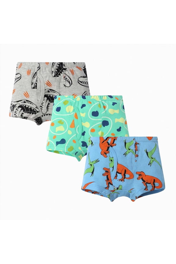 3 Pack Boys Boxer Briefs 2-8 Years Little Boy Training Briefs Boxer Multiple Pack(E,150)