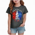 thumbnail image 1 of mgoYE 4th of July Shirts for Girls Boys American Flag Patriotic Shirts 250 Anniversary USA Stars and Stripes Independence Day Tee Top 250th American Anniversary(Grey,3-4 Years), 1 of 4