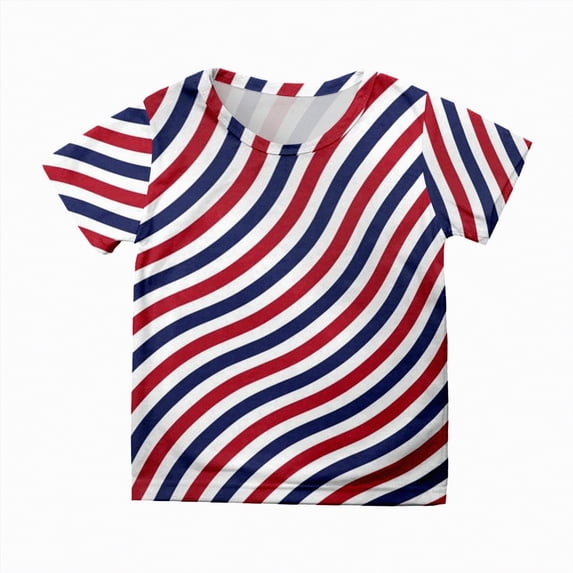 mgoYE 4th of July 2026 Boys Girls Tshirts Short Sleeve Crew Neck Graphic Tee Full Printed Sky Blue 10-11 Years