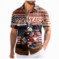 thumbnail image 1 of mgoYE 4th of July Button Shirt Men 250 Years American Anniversary Button Shirt American Flag Stars Fireworks Graphic Tee Tops(Wine,S), 1 of 6