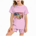 thumbnail image 1 of mgoYE 4th of July Outfit Set Girls Boys 250 Years American Anniversary Outfit Set 250th Anniversary Gifts USA Shorts Set(Light Pink,6-7 Years), 1 of 7